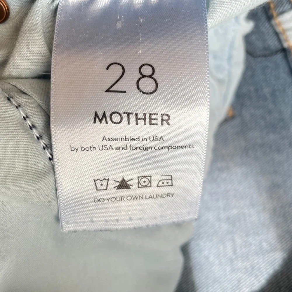 MOTHER High Waisted Rail Ankle Fray in High Fidelity Size 28